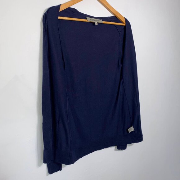 REMAIN Birger Christensen Cardigan Sweater Grandma Pockets Navy Blue Womens XS - Picture 2 of 14